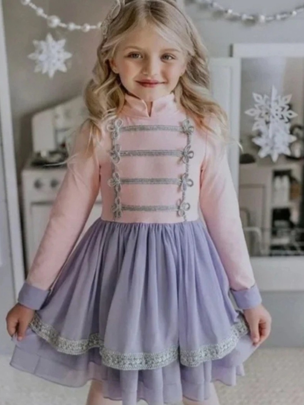 Only Little Once Toy Soldier Nutcracker Twirl Dress Pink & Blue